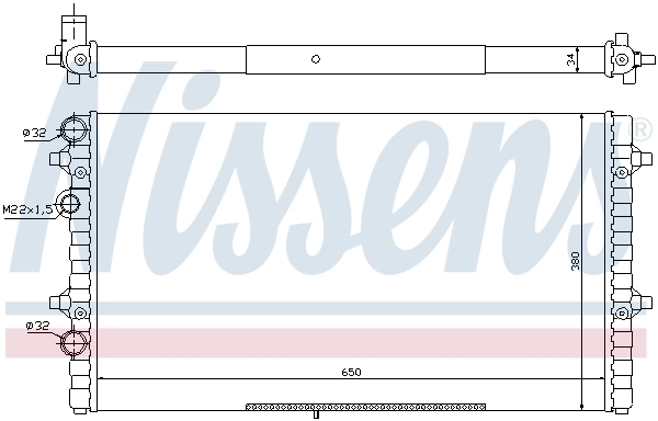 Radiador de esfriamento de motor 67302 Nissens