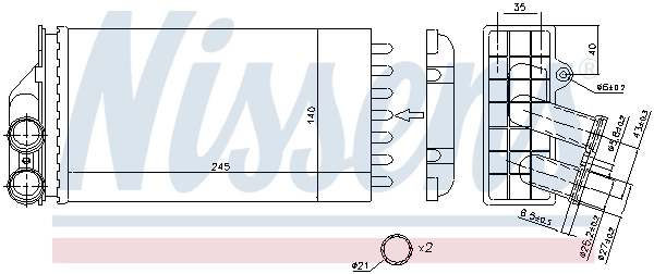 Radiador de forno (de aquecedor) Nissens 71157