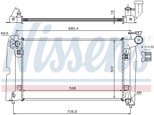 Radiador de esfriamento de motor 64646A Nissens