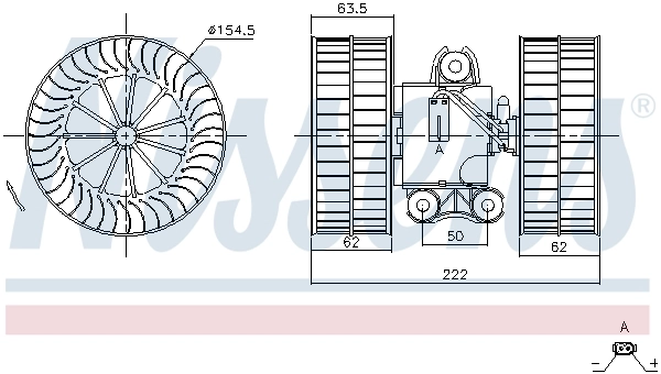 Motor de ventilador de forno (de aquecedor de salão) 87212 Nissens