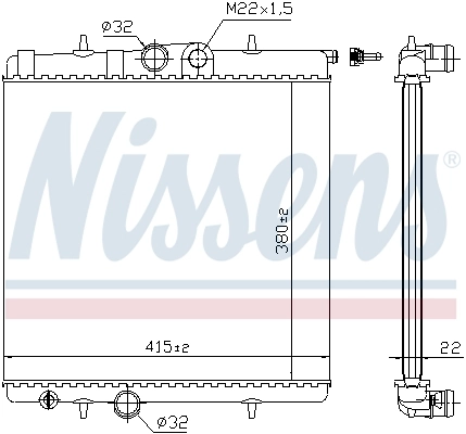 Radiador de esfriamento de motor Nissens 63708A