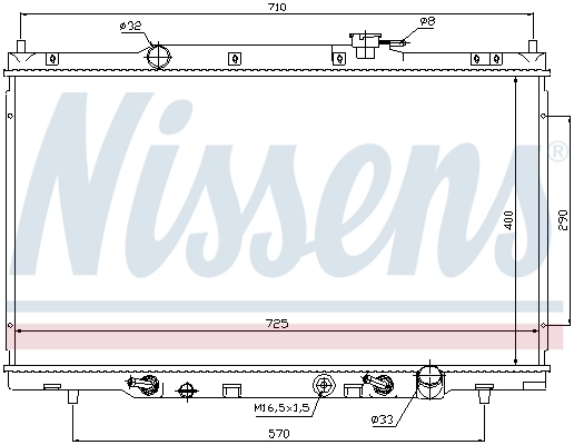 Radiador de esfriamento de motor Nissens 68106