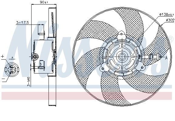  Ventilador elétrico de esfriamento montado (motor + roda de aletas) Seat Cordoba carrinha (6K5) (1996 - 1999) 