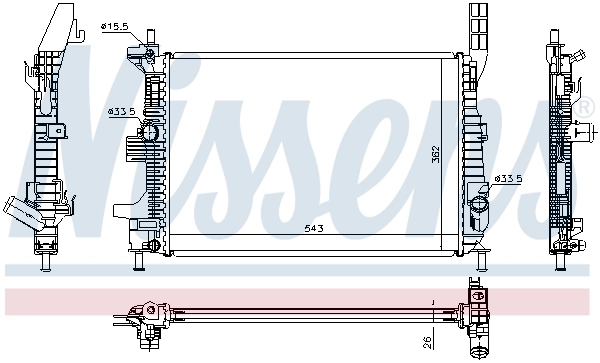 Radiador de esfriamento de motor 66860 Nissens