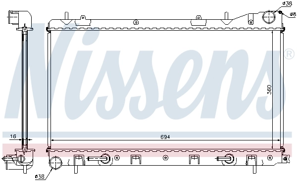Radiador de esfriamento de motor Nissens 67712