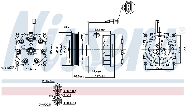 Compressor de aparelho de ar condicionado 89083 Nissens