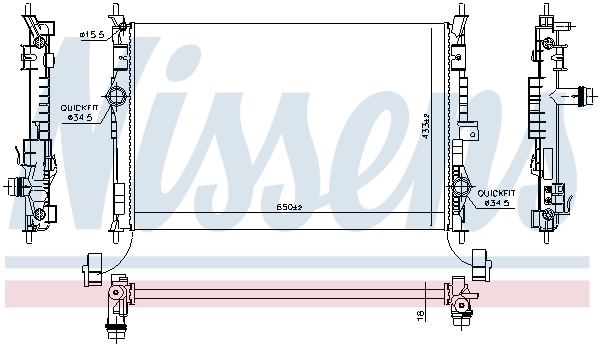 Radiador de esfriamento de motor 636014 Nissens