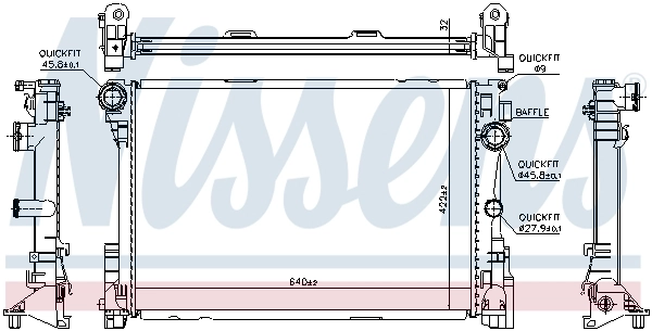 Radiador de esfriamento de motor Nissens 627012