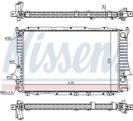Radiador de esfriamento de motor 60457 Nissens