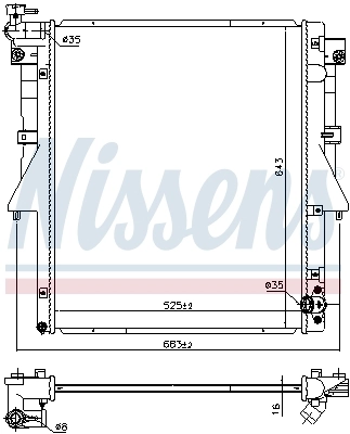 Radiador de esfriamento de motor 606549 Nissens