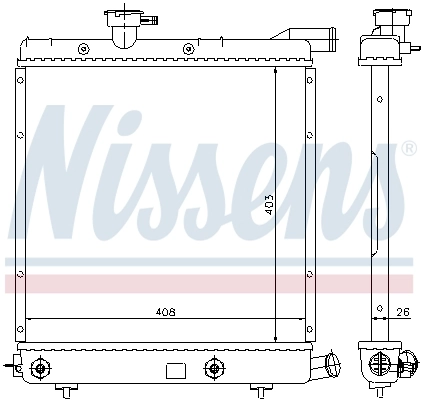 Radiador de esfriamento de motor Nissens 60979
