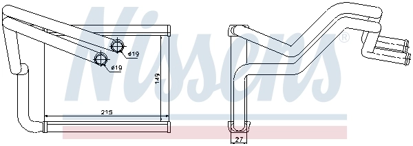 Radiador de forno (de aquecedor) 77633 Nissens