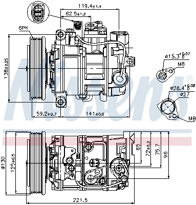 Compressor de aparelho de ar condicionado 89236 Nissens