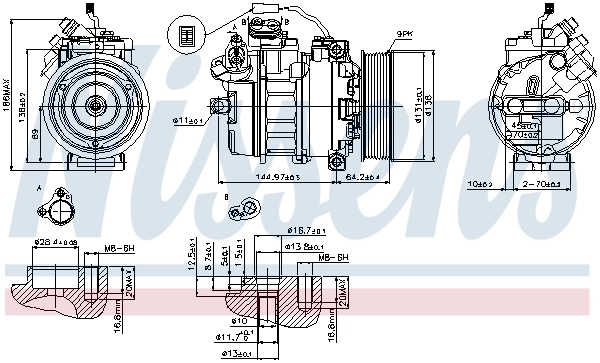 Compressor de aparelho de ar condicionado 89371 Nissens