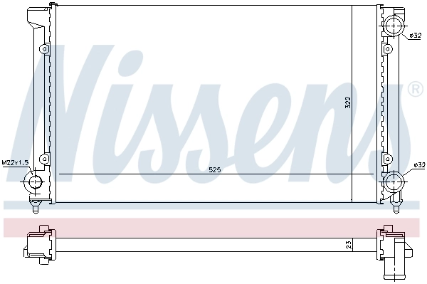 Radiador de esfriamento de motor 651741 Nissens