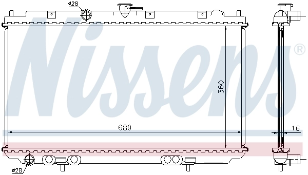 Radiador de esfriamento de motor Nissens 67344A