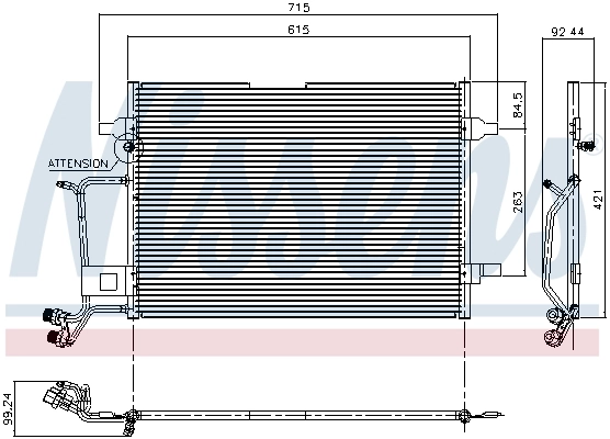 Radiador de aparelho de ar condicionado Nissens 94207