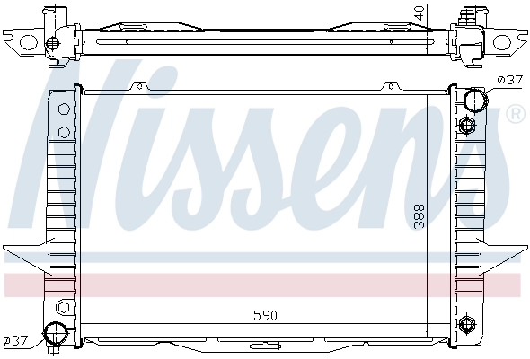 Radiador de esfriamento de motor 65540A Nissens