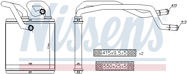 Radiador de forno (de aquecedor) Nissens 72216