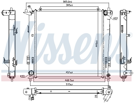 Radiador de esfriamento de motor 67077 Nissens