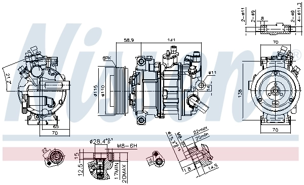 Compressor de aparelho de ar condicionado Nissens 890602