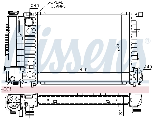 Radiador de esfriamento de motor 60735A Nissens