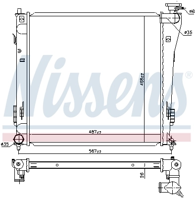 Radiador de esfriamento de motor 67551 Nissens