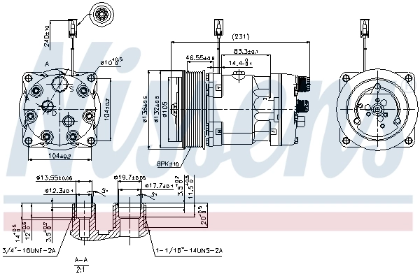 Compressor de aparelho de ar condicionado 89410 Nissens