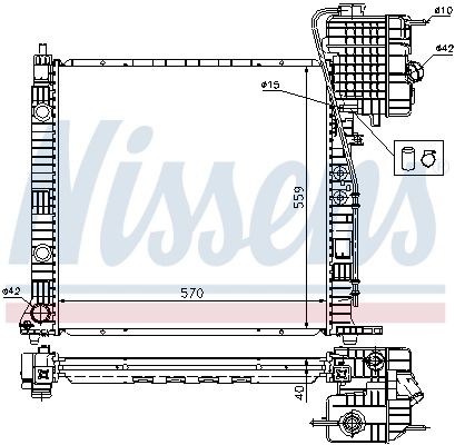 Radiador de esfriamento de motor Nissens 62559A