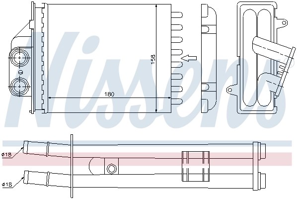 71453 Nissens Radiador de forno (de aquecedor)