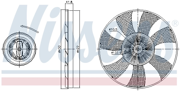 Acoplamento viscoso de ventilador de esfriamento 86217 Nissens