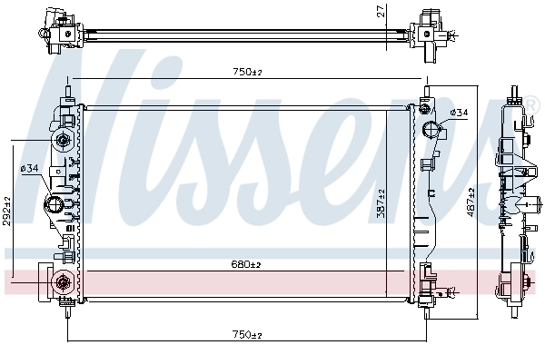 Radiador de esfriamento de motor 61707 Nissens
