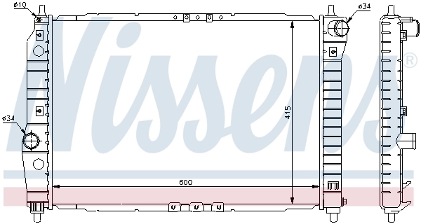 Radiador de esfriamento de motor Nissens 61645
