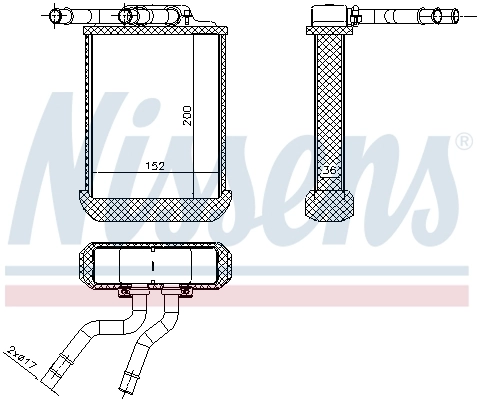 72045 Nissens Radiador de forno (de aquecedor)