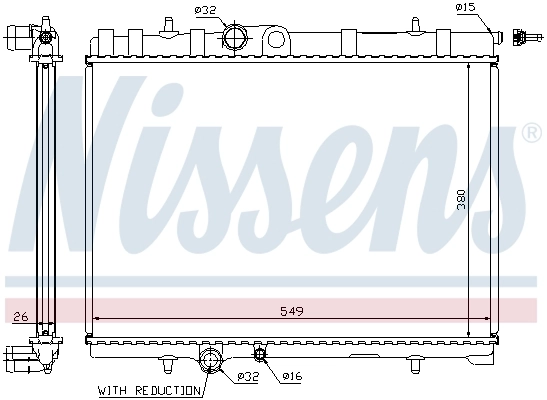 Radiador de esfriamento de motor Nissens 63744A