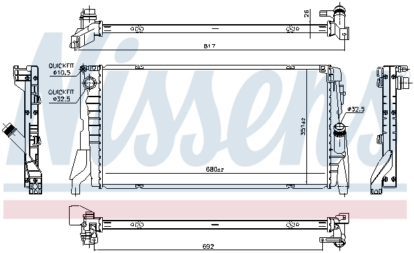 Radiador de esfriamento de motor Nissens 69708