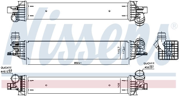 Radiador de intercooler Nissens 96625