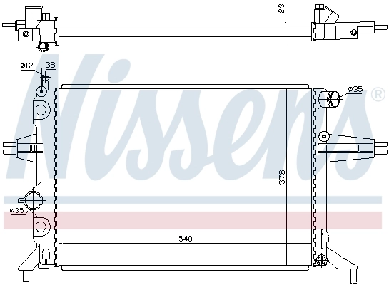 Radiador de esfriamento de motor 63005A Nissens