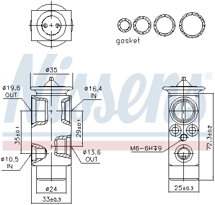 Válvula TRV de aparelho de ar condicionado Nissens 999348
