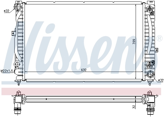 Radiador de esfriamento de motor Nissens 60228A