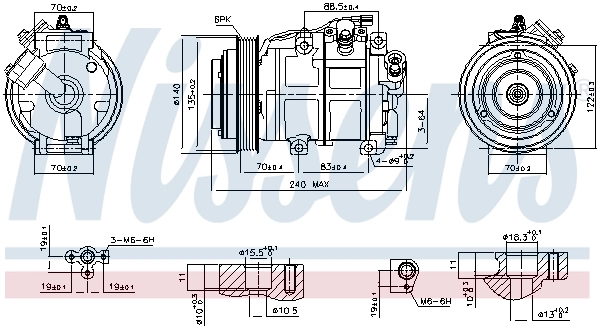 Compressor de aparelho de ar condicionado Nissens 890881