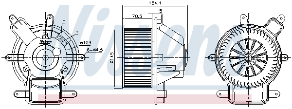 Motor de ventilador de forno (de aquecedor de salão) Nissens 87464