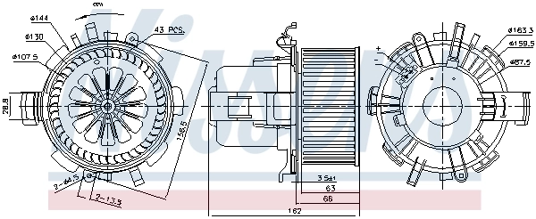 Motor de ventilador de forno (de aquecedor de salão) Nissens 87180