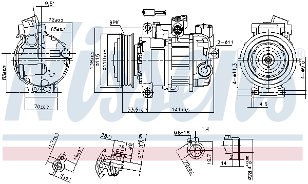 Compressor de aparelho de ar condicionado Nissens 890302