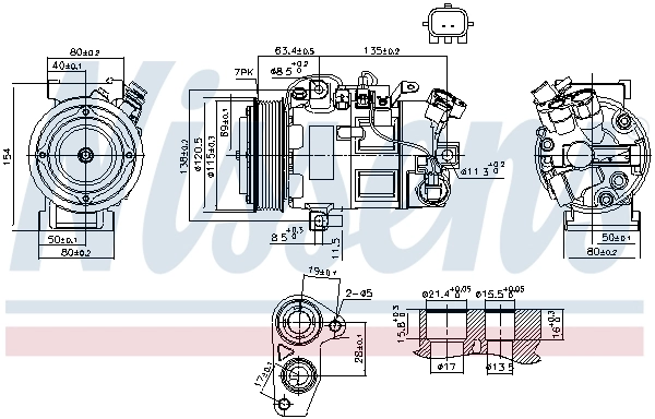 Compressor de aparelho de ar condicionado Nissens 890802
