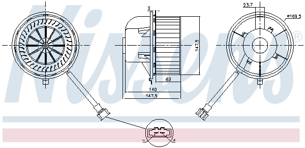 Motor de ventilador de forno (de aquecedor de salão) 87155 Nissens