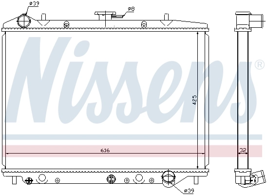 Radiador de esfriamento de motor 630754 Nissens