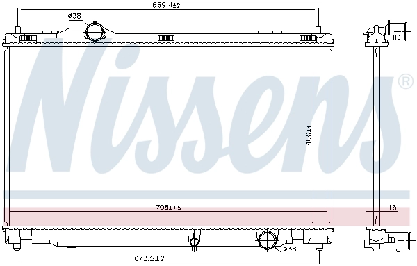 Radiador de esfriamento de motor 646856 Nissens