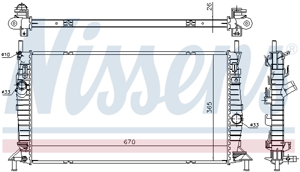 Radiador de esfriamento de motor 69242 Nissens