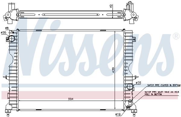 Radiador de esfriamento de motor Nissens 64312A